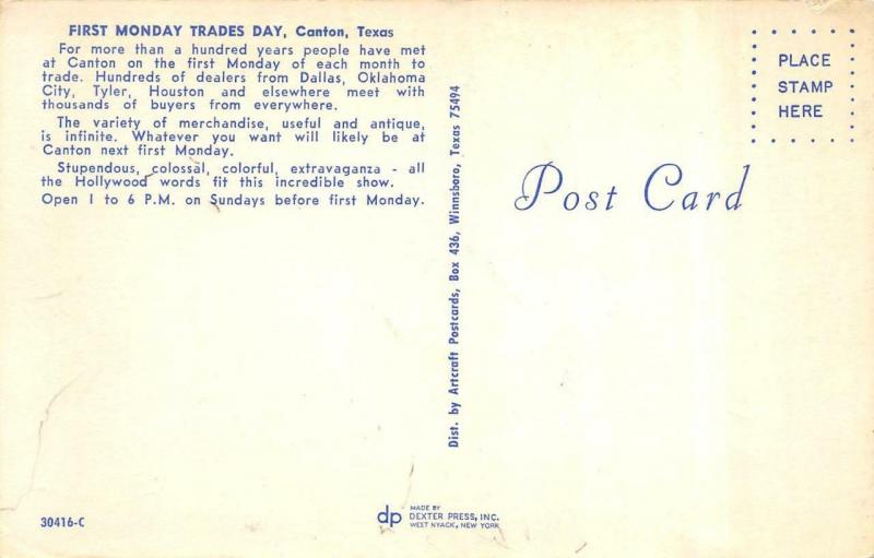 CANTON, TX Texas FIRST MONDAY TRADE DAY~Swap Meet ROADSIDE Multi View Postcard 