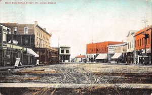 St. Johns  Oregon West Burlington Street Storefronts Vintage Postcard U1159