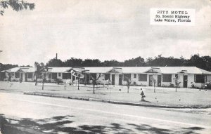 Lake Wales Florida birds eye view Ritz Motel entrance vintage pc BB2883