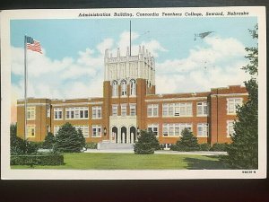 Vintage Postcard 1951 Admin Building Concordia Teachers College Seward Nebraska