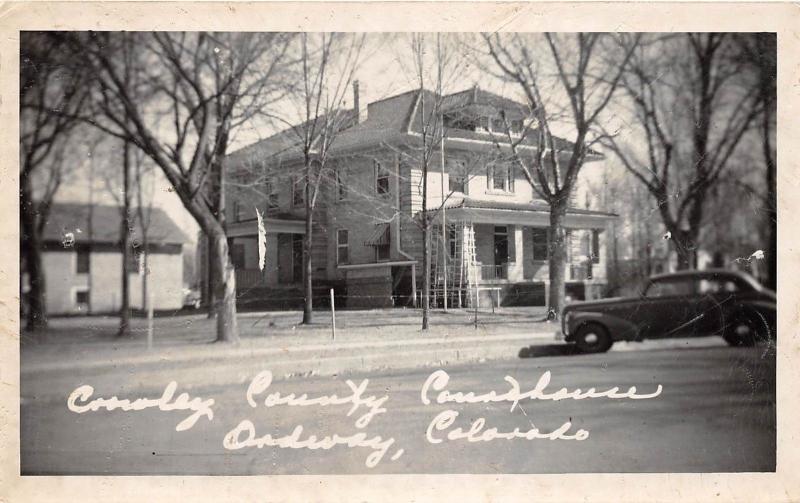 D31/ Ordway Colorado Co Photo RPPC Postcard c1930s Crowley County Court House