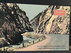 Postcard Witches Curve, Lower Big Thompson Canyon, Rocky Mntn. Nat. Park, CO. T4