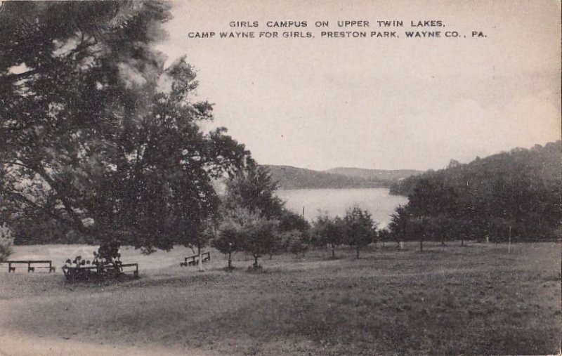 Postcard Girls Campus Upper Twin Lakes Camp Wayne Girls Preston park Wayne PA