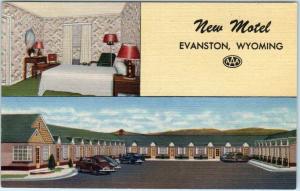 EVANSTON, Wyoming  WY    Roadside  NEW MOTEL  Lincoln Highway  c1940s  Postcard*