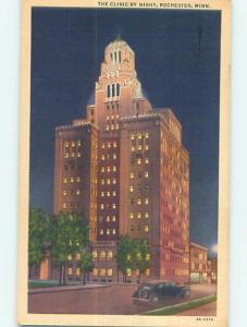 Linen OLD CARS & MAYO CLINIC AT NIGHT Rochester Minnesota MN Q9631