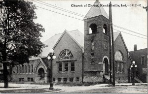 Church of Christ, Kendallville IN Vintage Postcard G53