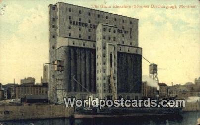 Grain Elevator, Steamer Discharging Montreal Canada 1908 