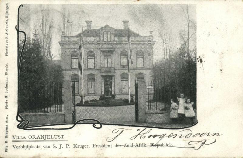 BOER WAR, Villa Oranjelust, Residence of President Kruger in Utrecht (1902)