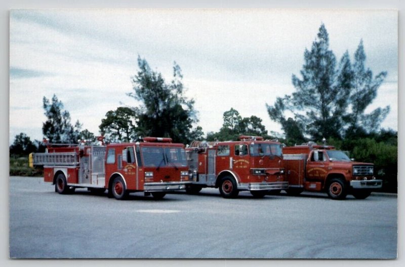 Indian Harbour Beach FL VFD Pumpers Purchased By The Volunteers Postcard K30