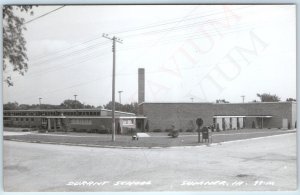 c1960s Sumner, IA RPPC Durant School Roadside USPS Mailbox Real Photo Brick A262