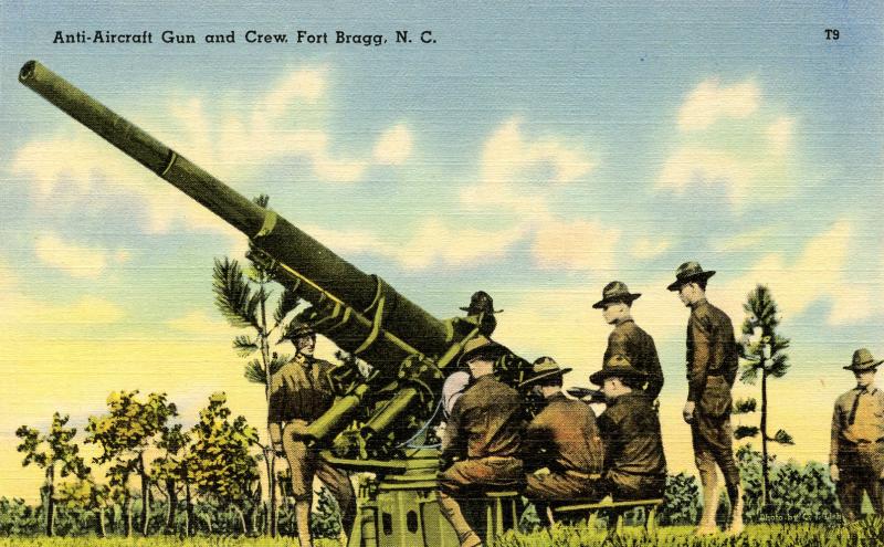 U.S. Military. Fort Bragg, NC. Anti-Aircraft Gun and Crew