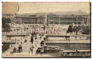 Paris Old Postcard Place de la Concorde and the Seine