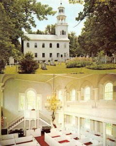 2~Postcards OLD BENNINGTON, Vermont VT ~ OLD FIRST CHURCH & INTERIOR Cemetery