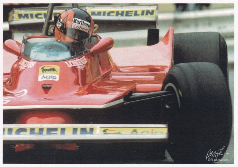 Gilles Villeneuve F1 1970s Ferrari Grand Prix Rare Postcard