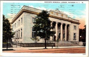 Postcard LIBRARY SCENE Paterson New Jersey NJ AN2546