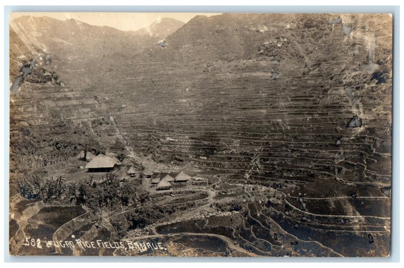 c1940's Ifugao Rice Terraces Rice Fields Banaue Philippines RPPC Photo Postcard