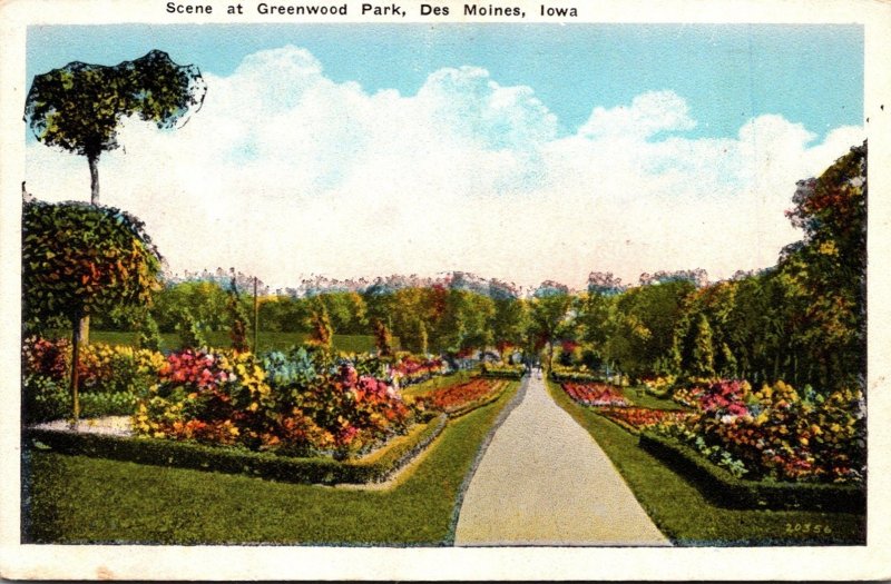 Iowa Des Moines Scene At Greenwood Park 1929