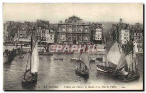 Postcard Old fishing boat Le Havre L & # 39anse pilot The museum and the stre...