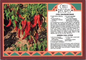 Postcard Recipe - Chili Recipes - Chili Sausage Bake and Green Chili Stew