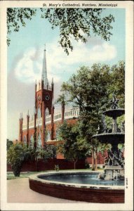 Natchez Mississippi MS St. Mary's Cathedral Vintage Postcard