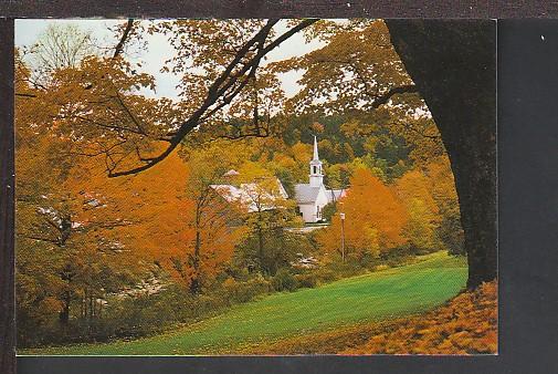 Autumn Scene West Dover VT Postcard BIN 