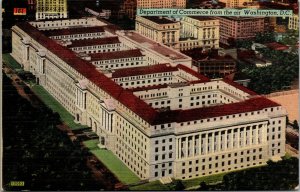 Vtg Washington DC Department of Commerce Aerial View 1940s Linen Postcard