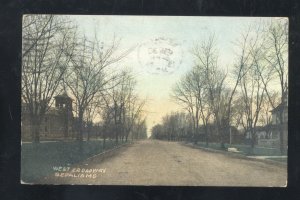 SEDALIA MISSOURI WEST BROADWAY STREET SCENE GREEN RIDGE MO. VINTAGE POSTCARD