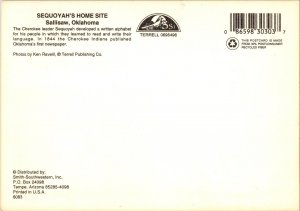 Sequoyah's Home Site, Sallisaw OK Cherokee Leader Postcard L64