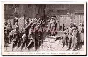 Postcard Old Orleans Bas reliefs Ia statue of Jeanne D Arc Entree Jeanne Orleans