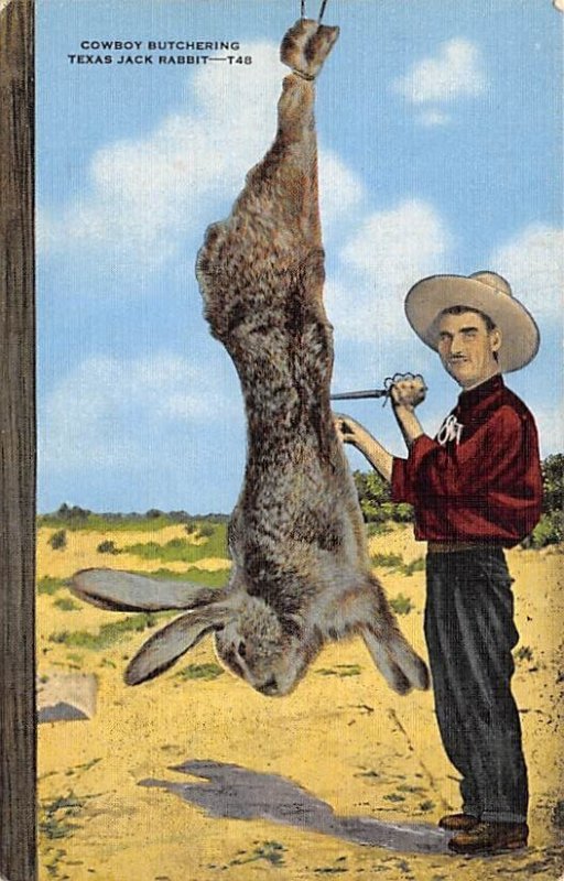 Cowboy Butchering Texas Jack Rabbit Texas, USA Unused 