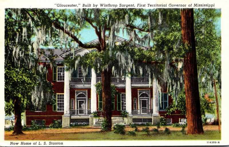 Mississippi Natchez Gloucester Home Of L S Stanton Curteich