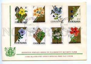 294011 COOK ISLANDS 1970 definitive flowers on fluorescent security paper  
