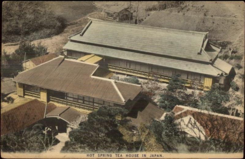 Hot Spring Tea House Japan - Used c1910 Postcard Stamp/Cover