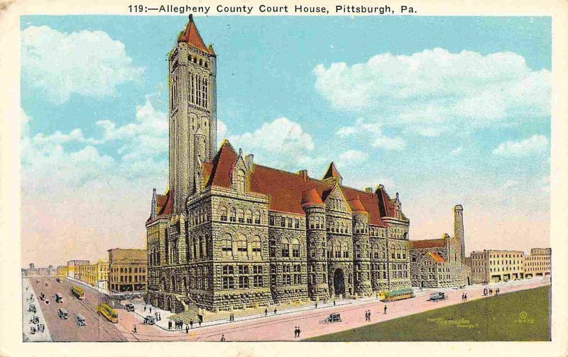 Allegheny County Court House Pittsburgh Pennsylvania 1930s postcard
