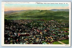 Keyser West Virginia W.VA Postcard Bird's Eye View Of Queens Point 1945 Vintage
