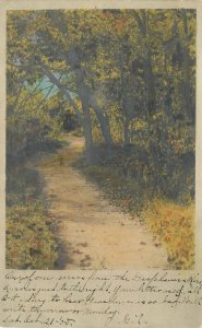 Postcard Illinois Chicago 1915 Desplaines River Walk hand tint undivided 23-8035