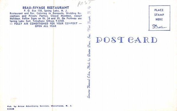 Beau-Rivage Restaurant in Spring Lake, New Jersey