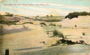 c1910 Postcard Life Saving Station Cape Henry VA USS Georgia Cancel White Fleet 