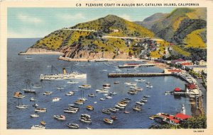 Catalina Island California 1940s Postcard Pleasure Craft in Avalon Bay