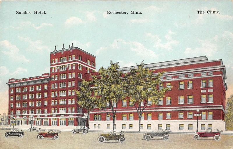 Rochester Minnesota c1910 Postcard Zumbro Hotel & The Clinic