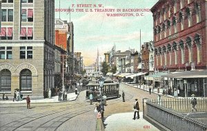 Washington DC U. S. Treasury F. Street Storefronts Postcard