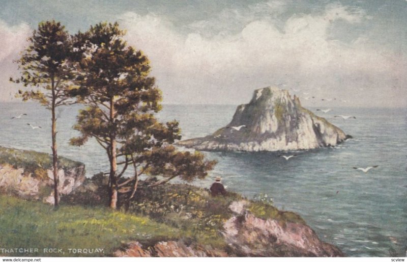 TORQUAY, England, 1900-10s; Thatcher Rock, TUCK 7171