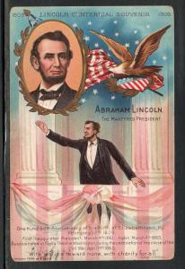Lincoln Birthday Card 1909 Surfside MA A712