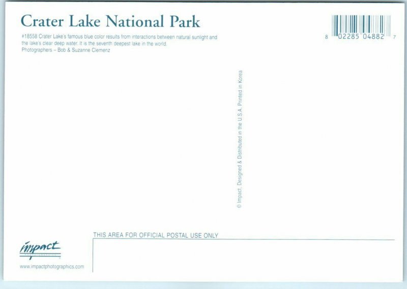 Postcard - Crater Lake - Crater Lake National Park - Oregon 
