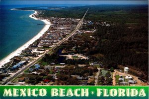 Mexico Beach, FL Florida  HOMES~BEACH~WATER TOWER  Bird's Eye View  4X6 Postcard