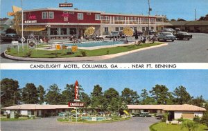 Vietnam War Era, Ft Benning, GA, Candle Light Motel, Columbus, Ga.Old Postcard