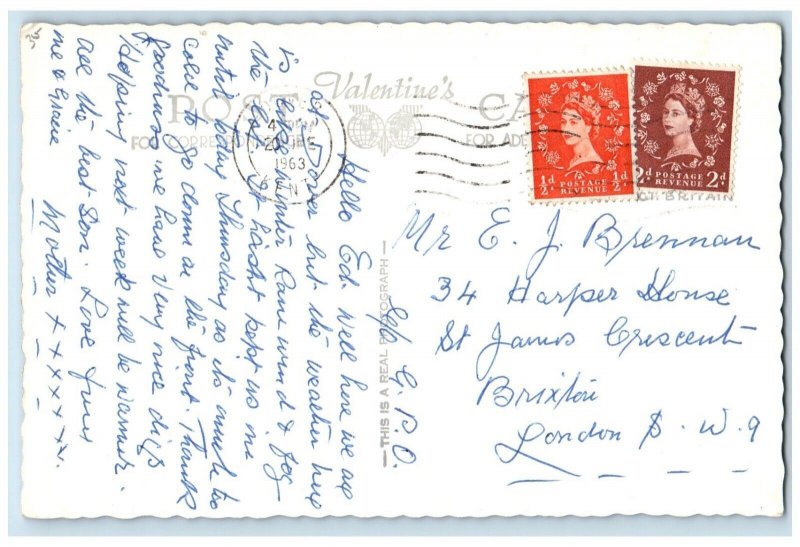 1963 Dover Multi-view Beach Harbor Castle United Kingdom RPPC Photo Postcard