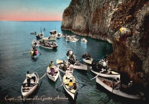 Vintage Postcard Capri Ingressa Alla Grotta Azzurra Tourist Attraction Italy