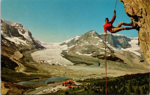 Repelling Columbia Icefield Alberta Mountain Climber Canada Rockies Postcard H7