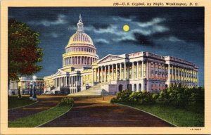 U.S. Capitol by Night Washington D.C. Postcard PC91